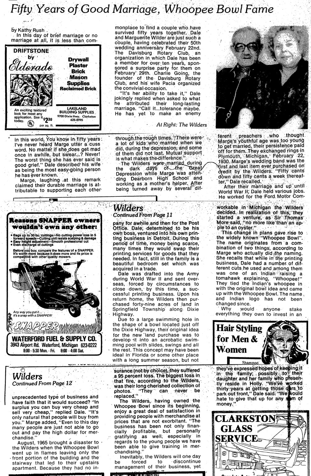 Whoopee Bowl - April 1980 Article On Wilders (newer photo)